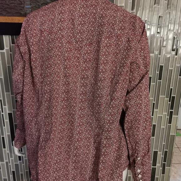 Roper Womens Western Pearl Snap Button Front Shirt Blouse Red Floral -3XL  0035 - Picture 2 of 6